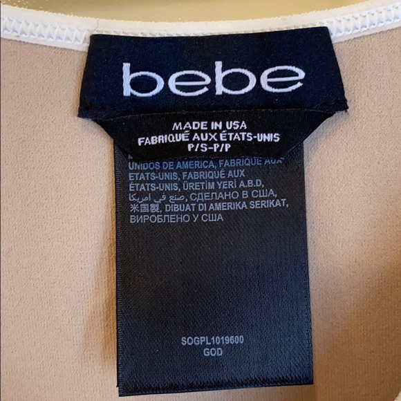 BEBE Bodycon mini dress - Nude with gold threads - Picture 3 of 4